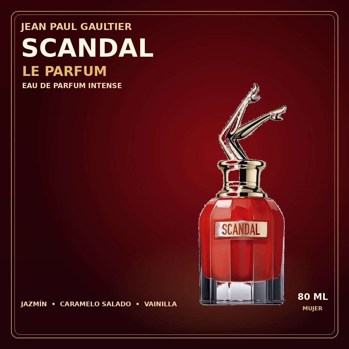 Vista frontal Jean Paul Gaultier Scandal Le Parfum EDP 80ml