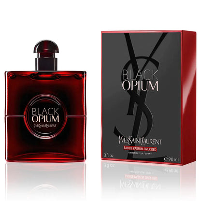 Vista frontal del perfume YSL Black Opium Over Red Eau de Parfum