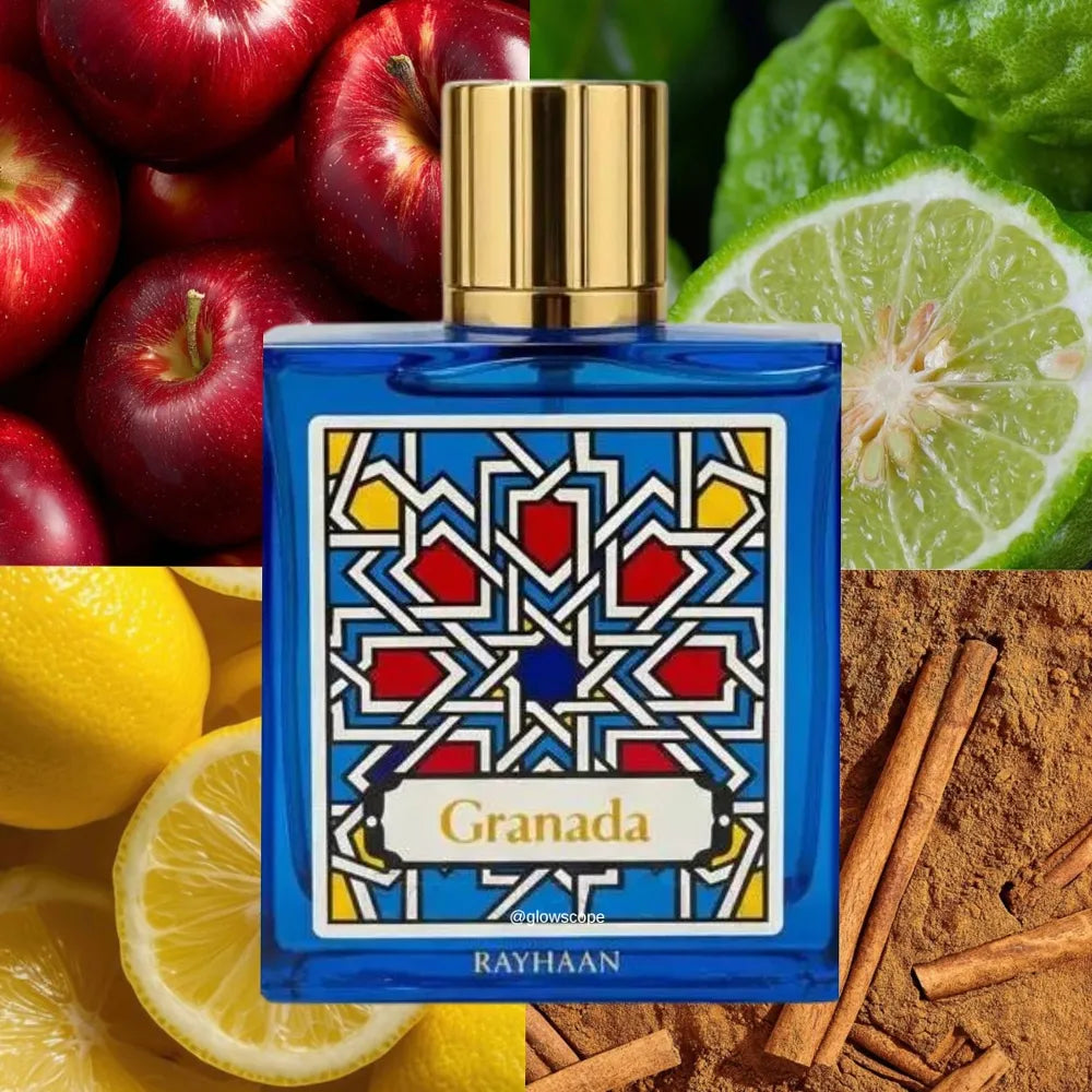 Vista frontal del perfume Granada Rayhaan Eau De Parfum