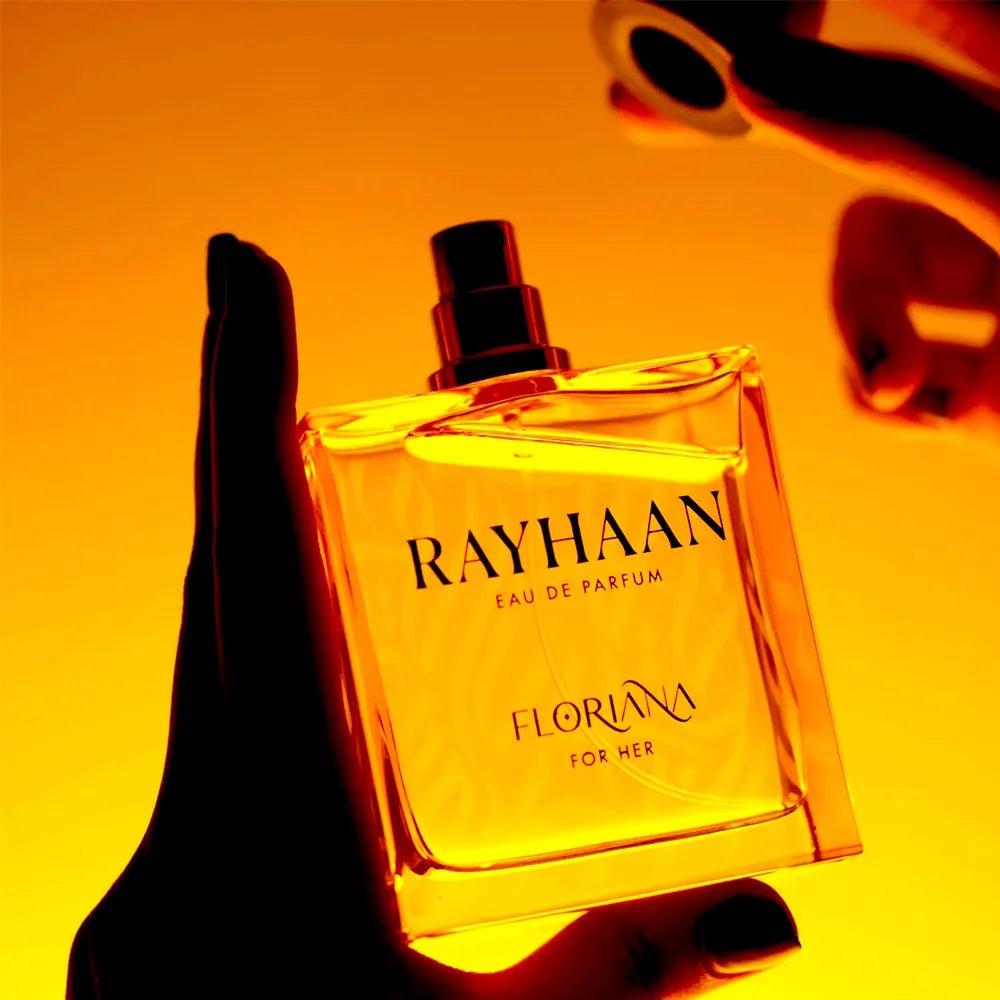 Vista frontal del perfume Rayhaan Floriana Eau de Parfum para mujer
