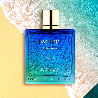 Vista frontal del perfume Rayhaan Pacific Aura Eau de Parfum