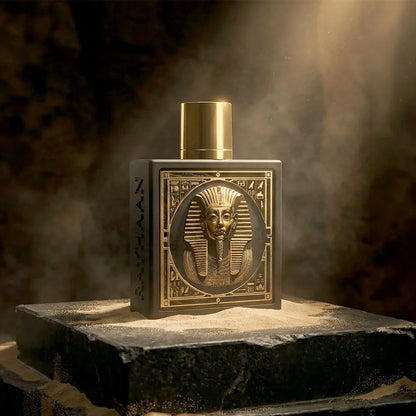 Vista frontal del perfume Rayhaan Pharaoh Eau de Parfum para hombre