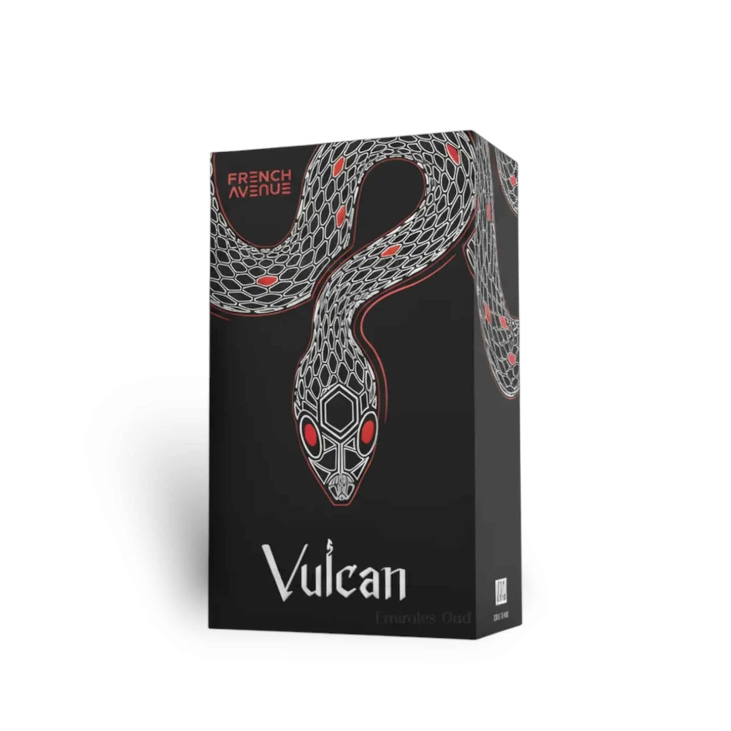 Presentación completa del perfume Vulcan Black Friday French Avenue 100ml