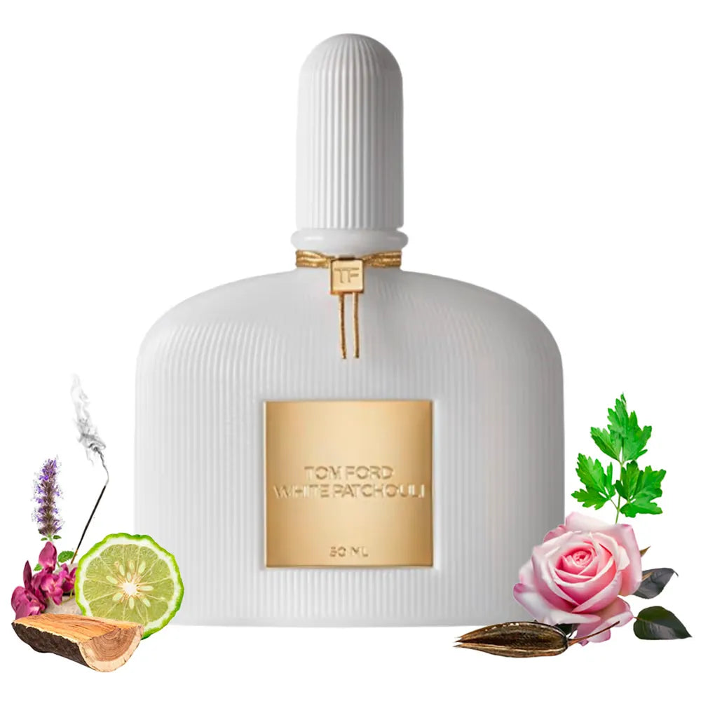 Alt: Detalle del frasco Tom Ford White Patchouli Eau de Parfum