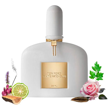 Alt: Detalle del frasco Tom Ford White Patchouli Eau de Parfum