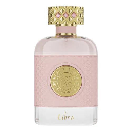 imagen del perfume zodiac libra jo milano junto a su caja original en presentacion completa
